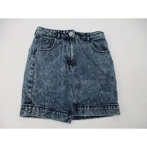 Collusion Womens Skirt 4 Blue Denim Pockets Casual Cotton Short Mini Preppy